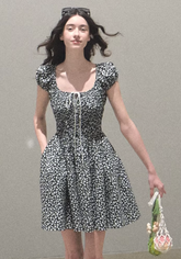 Leaf Graffiti Cotton Dress
